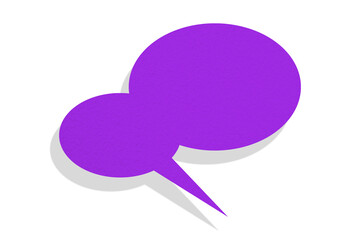 Purple paper speech bubbles separated on transparent background