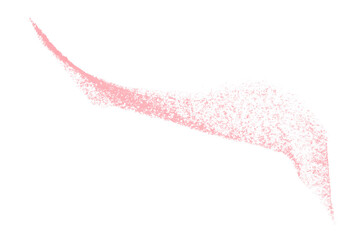 Separate pink crayon brush strokes on transparent background