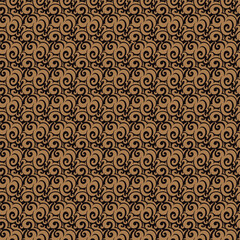 Elegant golden pattern seamless dark ink textile print