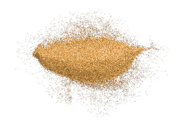 Orange glitter powder isolated on transparent background