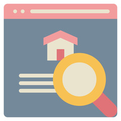 website online home loan mortgage finance search flat style icon