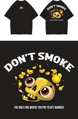 Don't Smoke T-Shirt Design Trendy Casual Wear Illustration for T-Shirts Soft Aesthetic T-Shirt Design with Cozy Vibes	