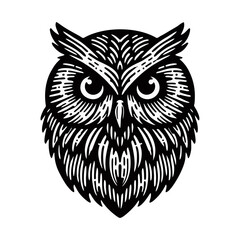 Obraz premium owl bird Engrave vector logo icon design illustration template