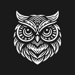 Fototapeta premium owl bird Engrave vector logo icon design illustration template