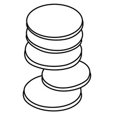 Cute cartoon hand drawn vector coins coloring page.