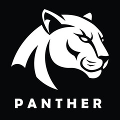 Black Panther Logo Design with Modern Minimalist Style
