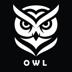 Sleek Owl Logo Design in Black and White for Wisdom and Elegance