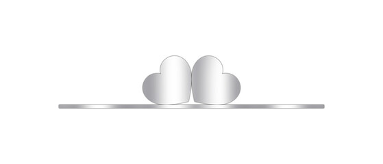 Classic, Elegant, and Glossy Silver Text Divider – Isolated on White.