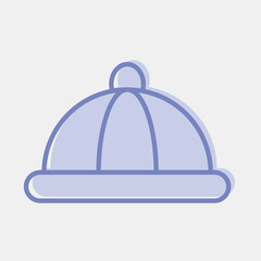 Icon chinese hat. Chinese New Year celebration elements. Icons in two tone style. Good for prints, posters, logo, party decoration, greeting card, etc