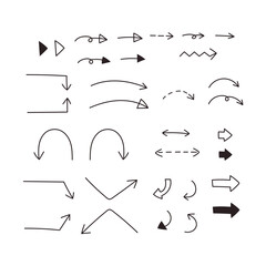 手描きのやじるしのセット