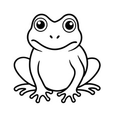 Cute Outline Baby Frog