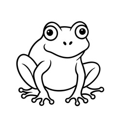 Cute Outline Baby Frog