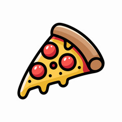 Cartoon Pizza Slice Vector Illustration for Stock Images