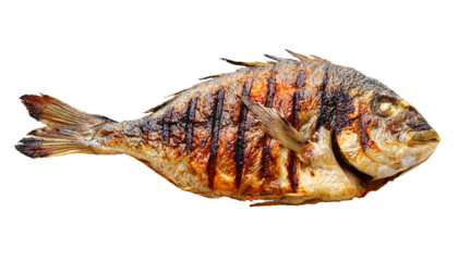 おいしそうな焦げ目の魚の丸焼き