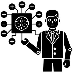 Modern Artificial Intelligence Symbols for Digital and Tech Projects
