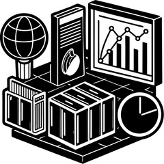 Modern Artificial Intelligence Symbols for Digital and Tech Projects
