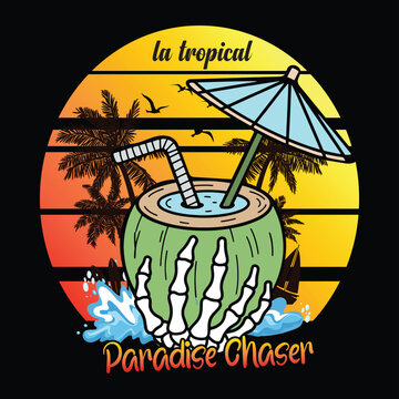 Summer-themed vector T-shirt design