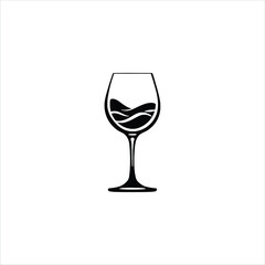 Vector logo wine glass, wine glass icon, minimalistic wine glass design, esport vector logo elegant wine glass on white background, beverage symbol, sleek drink illustration