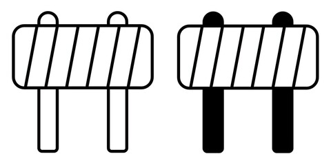 Road Block editable stroke outline icon isolated on white background flat vector illustration, black outline, Pixel perfect