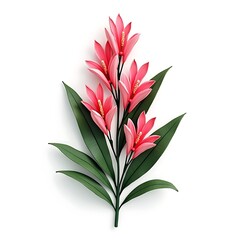 3D Oleander isolated on a white background