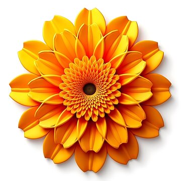 3D Marigold isolated on a white background