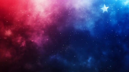 Obraz premium Starry Galaxy with Red Blue Nebula Background for Science Fiction Designs