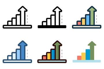 growth bar chart icon vector illustration