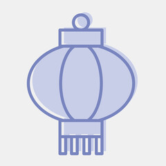 Obraz premium Icon chinese lantern. Chinese New Year celebration elements. Icons in two tone style. Good for prints, posters, logo, party decoration, greeting card, etc
