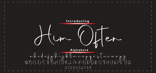 signature Font Calligraphy Logotype Script Brush Font Type Font lettering handwritten