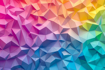Fototapeta premium Colorful Geometric Triangular Background with Smooth Gradient and Bold Rainbow Shades, Creating a Dynamic and Vibrant Visual Art Design for Contemporary Digital Spaces