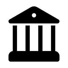 Bank Icon. Bank, Finance, Money, Building, Savings, Deposit, Credit, Loan. Vector Icon Illustration