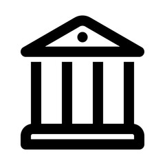 Bank Icon. Bank, Finance, Money, Building, Savings, Deposit, Credit, Loan. Vector Icon Illustration
