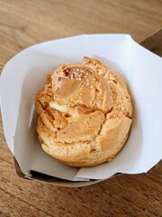 choux on wrapping paper 