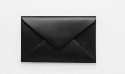 Black envelope on white background for mail, invitation, or message