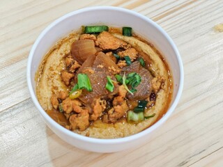 steamed egg with chicken mince