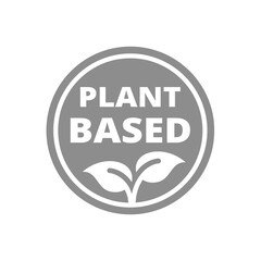 Plant based product vector label. Sticker for food, material or fabric.