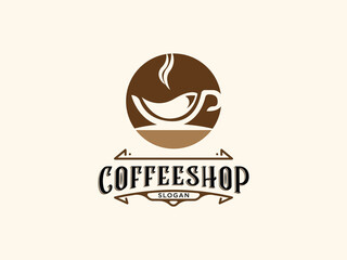 Coffee shop logo design vector template