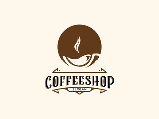 Coffee shop logo design vector template