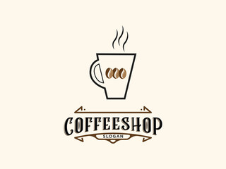 Coffee shop logo design vector template