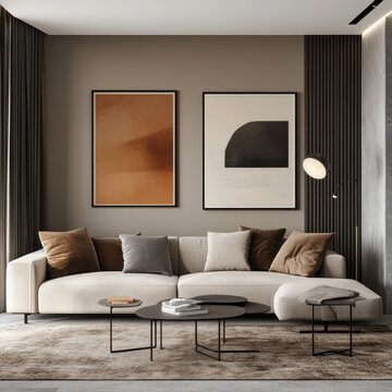 modern living room with sofa