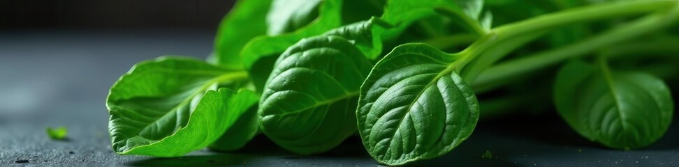 Crisp, dark green spinach bunch, ready to cook ,  healthy eating,  green,  market