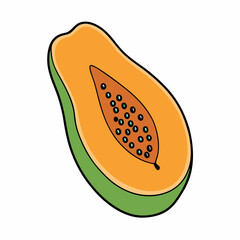 vector illustration of a papaya