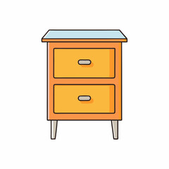 bedside table  on white