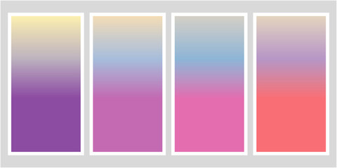 Obraz premium Set of Vertical gradation wallpaper. colorful vertical gradation background collection. Purple and blue gradation illustration. vector illustration.