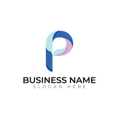 P letter abstract typography creative logo design