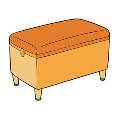 storage ottoman isolated on white