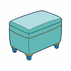 storage ottoman isolated on white