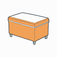 storage ottoman isolated on white