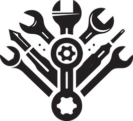 Tools vector wrench icon. Spanner logo design silhouette vector illustration