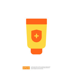 Icon of a Disinfectant Tube with Safety Symbol for Clean and Hygienic Practices